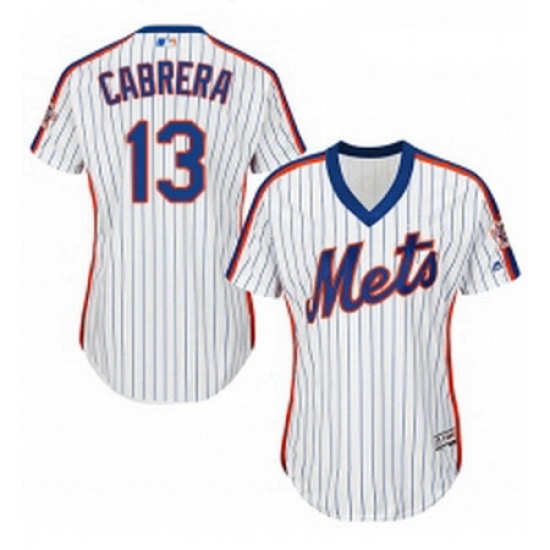 Womens Majestic New York Mets 13 Asdrubal Cabrera Replica White Alternate Cool Base MLB Jersey Womens Majestic New York Mets 13 Asdrubal Cabrera Replica White Alternate Cool Base MLB Jersey