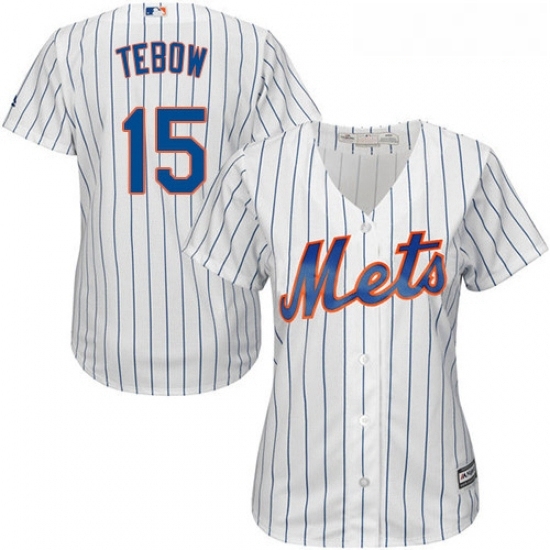 Womens Majestic New York Mets 15 Tim Tebow Replica White Home Cool Base MLB Jersey Womens Majestic New York Mets 15 Tim Tebow Replica White Home Cool Base MLB Jersey