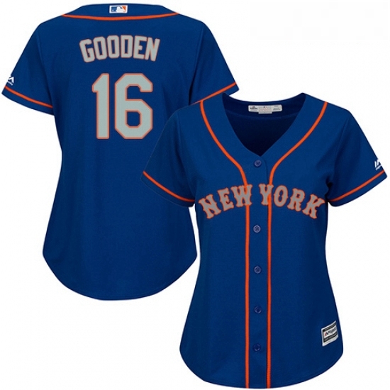 Womens Majestic New York Mets 16 Dwight Gooden Replica Royal Blue Alternate Road Cool Base MLB Jersey Womens Majestic New York Mets 16 Dwight Gooden Replica Royal Blue Alternate Road Cool Base MLB Jersey