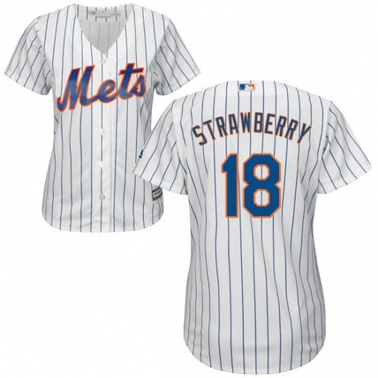 Womens Majestic New York Mets 18 Darryl Strawberry Authentic White Home Cool Base MLB Jersey Womens Majestic New York Mets 18 Darryl Strawberry Authentic White Home Cool Base MLB Jersey