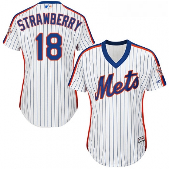 Womens Majestic New York Mets 18 Darryl Strawberry Replica White Alternate Cool Base MLB Jersey Womens Majestic New York Mets 18 Darryl Strawberry Replica White Alternate Cool Base MLB Jersey