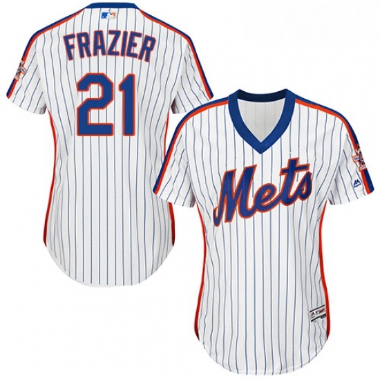 Womens Majestic New York Mets 21 Todd Frazier Replica White Alternate Cool Base MLB Jersey Womens Majestic New York Mets 21 Todd Frazier Replica White Alternate Cool Base MLB Jersey