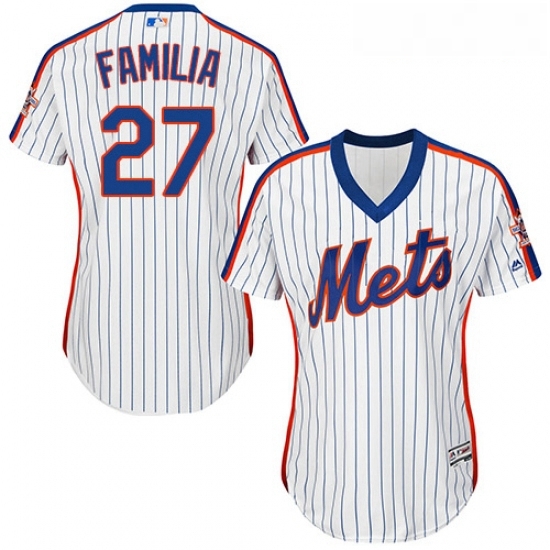 Womens Majestic New York Mets 27 Jeurys Familia Authentic White Alternate Cool Base MLB Jersey Womens Majestic New York Mets 27 Jeurys Familia Authentic White Alternate Cool Base MLB Jersey