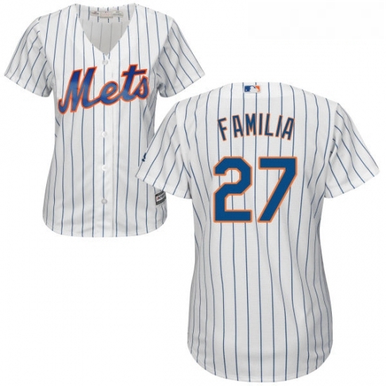 Womens Majestic New York Mets 27 Jeurys Familia Replica White Home Cool Base MLB Jersey Womens Majestic New York Mets 27 Jeurys Familia Replica White Home Cool Base MLB Jersey
