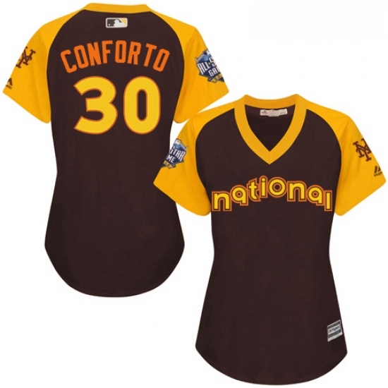 Womens Majestic New York Mets 30 Michael Conforto Authentic Brown 2016 All Star National League BP Cool Base MLB Jersey Womens Majestic New York Mets 30 Michael Conforto Authentic Brown 2016 All Star National League BP Cool Base MLB Jersey
