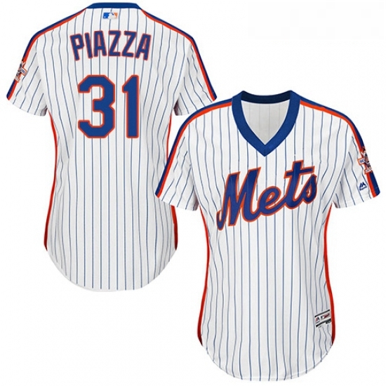 Womens Majestic New York Mets 31 Mike Piazza Replica White Alternate Cool Base MLB Jersey Womens Majestic New York Mets 31 Mike Piazza Replica White Alternate Cool Base MLB Jersey