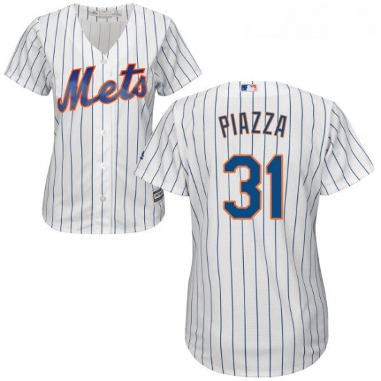 Womens Majestic New York Mets 31 Mike Piazza Replica White Home Cool Base MLB Jersey Womens Majestic New York Mets 31 Mike Piazza Replica White Home Cool Base MLB Jersey