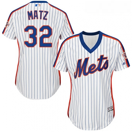 Womens Majestic New York Mets 32 Steven Matz Replica White Alternate Cool Base MLB Jersey Womens Majestic New York Mets 32 Steven Matz Replica White Alternate Cool Base MLB Jersey