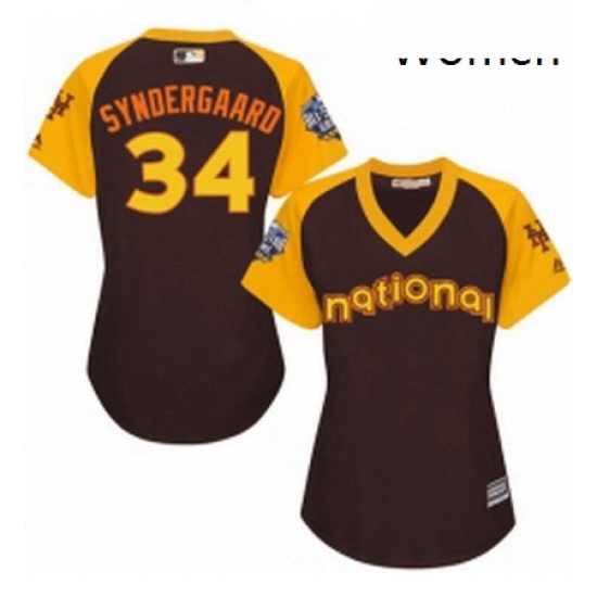 Womens Majestic New York Mets 34 Noah Syndergaard Authentic Brown 2016 All Star National League BP Cool Base MLB Jersey Womens Majestic New York Mets 34 Noah Syndergaard Authentic Brown 2016 All Star National League BP Cool Base MLB Jersey