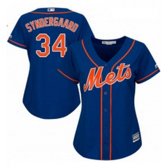 Womens Majestic New York Mets 34 Noah Syndergaard Authentic Royal Blue Alternate Home Cool Base MLB Jersey Womens Majestic New York Mets 34 Noah Syndergaard Authentic Royal Blue Alternate Home Cool Base MLB Jersey