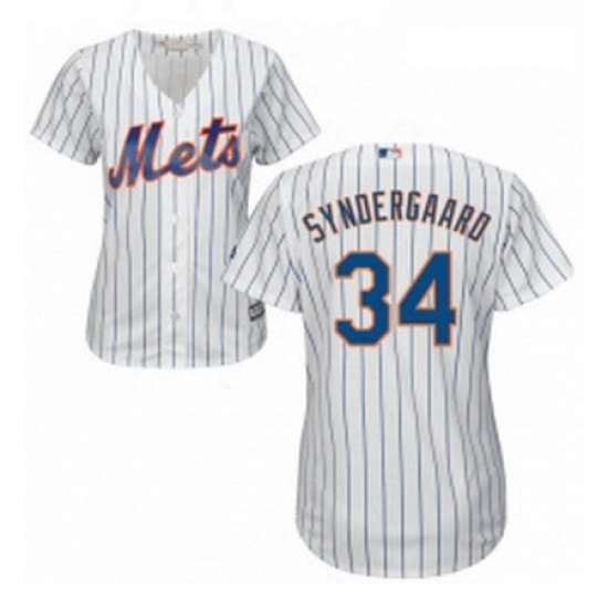 Womens Majestic New York Mets 34 Noah Syndergaard Replica White Home Cool Base MLB Jersey Womens Majestic New York Mets 34 Noah Syndergaard Replica White Home Cool Base MLB Jersey