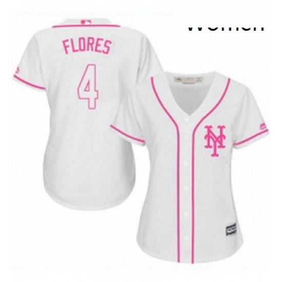 Womens Majestic New York Mets 4 Wilmer Flores Replica White Fashion Cool Base MLB Jersey Womens Majestic New York Mets 4 Wilmer Flores Replica White Fashion Cool Base MLB Jersey
