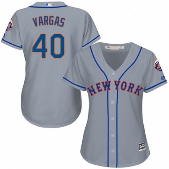 Womens Majestic New York Mets 40 Jason Vargas Authentic Grey Road Cool Base MLB Jersey Womens Majestic New York Mets 40 Jason Vargas Authentic Grey Road Cool Base MLB Jersey