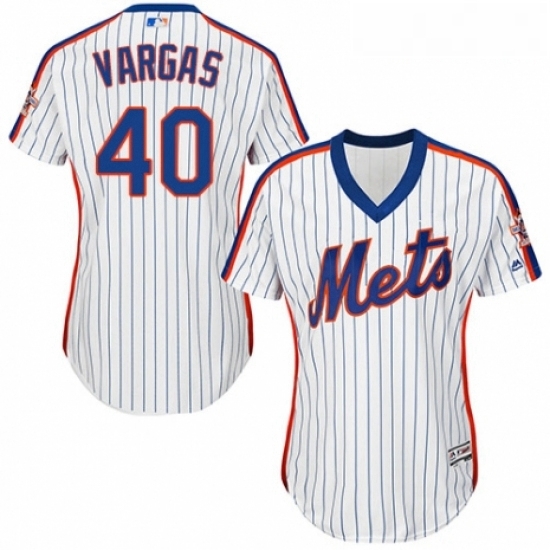 Womens Majestic New York Mets 40 Jason Vargas Authentic White Alternate Cool Base MLB Jersey Womens Majestic New York Mets 40 Jason Vargas Authentic White Alternate Cool Base MLB Jersey