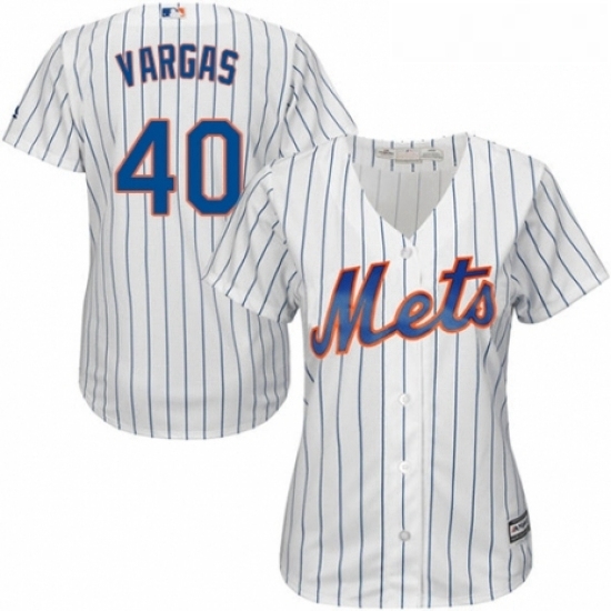 Womens Majestic New York Mets 40 Jason Vargas Authentic White Home Cool Base MLB Jersey Womens Majestic New York Mets 40 Jason Vargas Authentic White Home Cool Base MLB Jersey