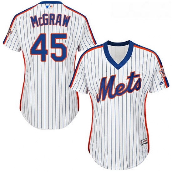 Womens Majestic New York Mets 45 Tug McGraw Replica White Alternate Cool Base MLB Jersey Womens Majestic New York Mets 45 Tug McGraw Replica White Alternate Cool Base MLB Jersey