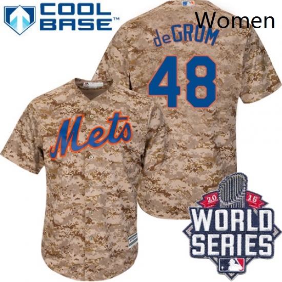 Womens Majestic New York Mets 48 Jacob deGrom Authentic Camo 2015 World Series MLB Jersey Womens Majestic New York Mets 48 Jacob deGrom Authentic Camo 2015 World Series MLB Jersey