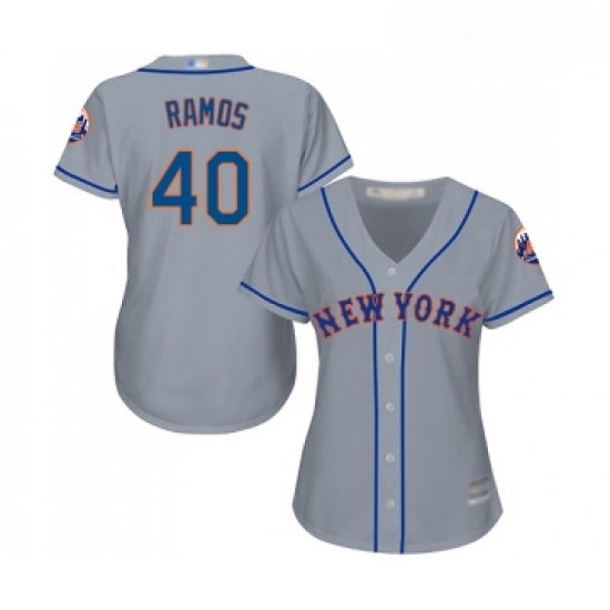 Womens New York Mets 40 Wilson Ramos Authentic Grey Road Cool Base Baseball Jersey Womens New York Mets 40 Wilson Ramos Authentic Grey Road Cool Base Baseball Jersey