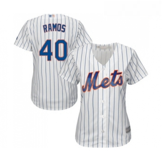 Womens New York Mets 40 Wilson Ramos Authentic White Home Cool Base Baseball Jersey Womens New York Mets 40 Wilson Ramos Authentic White Home Cool Base Baseball Jersey