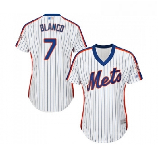 Womens New York Mets 7 Gregor Blanco Authentic White Alternate Cool Base Baseball Jersey Womens New York Mets 7 Gregor Blanco Authentic White Alternate Cool Base Baseball Jersey