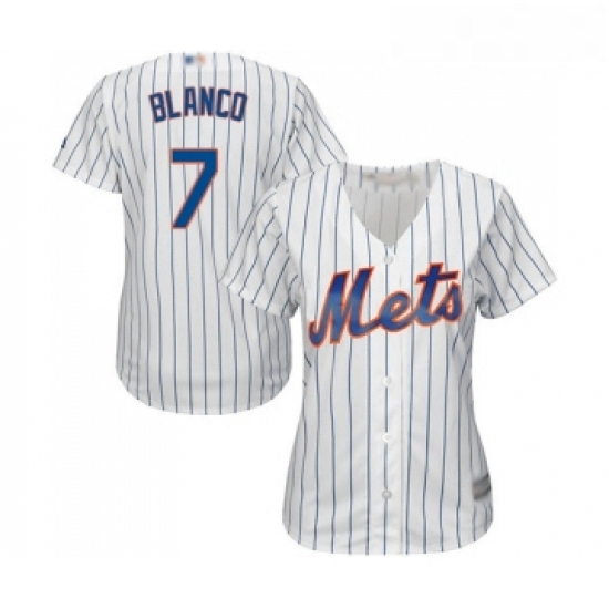 Womens New York Mets 7 Gregor Blanco Authentic White Home Cool Base Baseball Jersey Womens New York Mets 7 Gregor Blanco Authentic White Home Cool Base Baseball Jersey