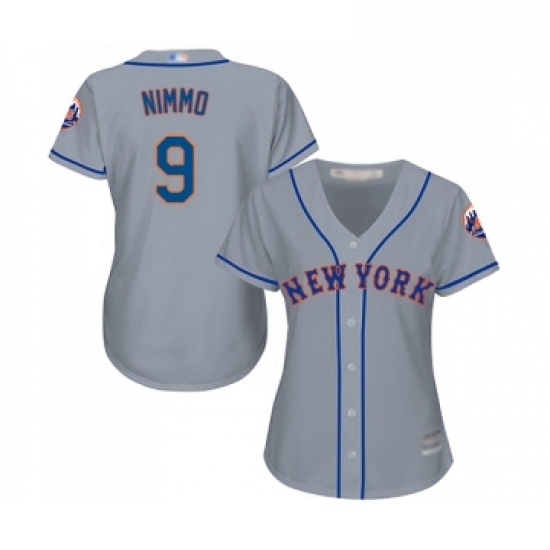 Womens New York Mets 9 Brandon Nimmo Authentic Grey Road Cool Base Baseball Jersey Womens New York Mets 9 Brandon Nimmo Authentic Grey Road Cool Base Baseball Jersey