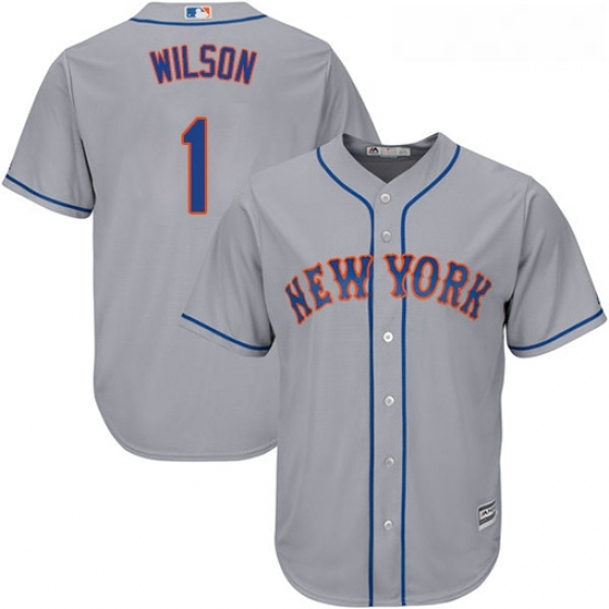 Youth Majestic New York Mets 1 Mookie Wilson Replica Grey Road Cool Base MLB Jersey Youth Majestic New York Mets 1 Mookie Wilson Replica Grey Road Cool Base MLB Jersey