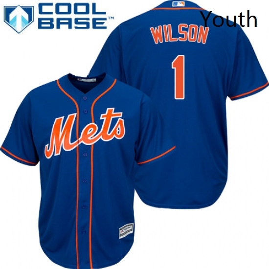 Youth Majestic New York Mets 1 Mookie Wilson Replica Royal Blue Alternate Home Cool Base MLB Jersey Youth Majestic New York Mets 1 Mookie Wilson Replica Royal Blue Alternate Home Cool Base MLB Jersey