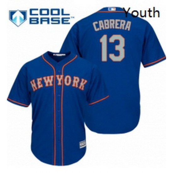 Youth Majestic New York Mets 13 Asdrubal Cabrera Authentic Royal Blue Alternate Road Cool Base MLB Jersey Youth Majestic New York Mets 13 Asdrubal Cabrera Authentic Royal Blue Alternate Road Cool Base MLB Jersey