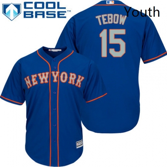 Youth Majestic New York Mets 15 Tim Tebow Authentic Royal Blue Alternate Road Cool Base MLB Jersey Youth Majestic New York Mets 15 Tim Tebow Authentic Royal Blue Alternate Road Cool Base MLB Jersey