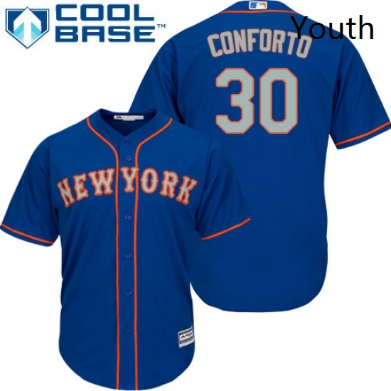 Youth Majestic New York Mets 30 Michael Conforto Replica Royal Blue Alternate Road Cool Base MLB Jersey Youth Majestic New York Mets 30 Michael Conforto Replica Royal Blue Alternate Road Cool Base MLB Jersey