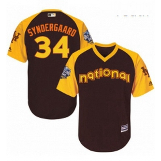 Youth Majestic New York Mets 34 Noah Syndergaard Authentic Brown 2016 All Star National League BP Cool Base MLB Jersey Youth Majestic New York Mets 34 Noah Syndergaard Authentic Brown 2016 All Star National League BP Cool Base MLB Jersey