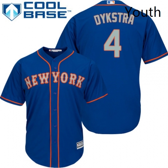 Youth Majestic New York Mets 4 Lenny Dykstra Replica Royal Blue Alternate Road Cool Base MLB Jersey Youth Majestic New York Mets 4 Lenny Dykstra Replica Royal Blue Alternate Road Cool Base MLB Jersey