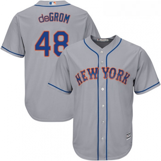 Youth Majestic New York Mets 48 Jacob deGrom Replica Grey Road Cool Base MLB Jersey Youth Majestic New York Mets 48 Jacob deGrom Replica Grey Road Cool Base MLB Jersey