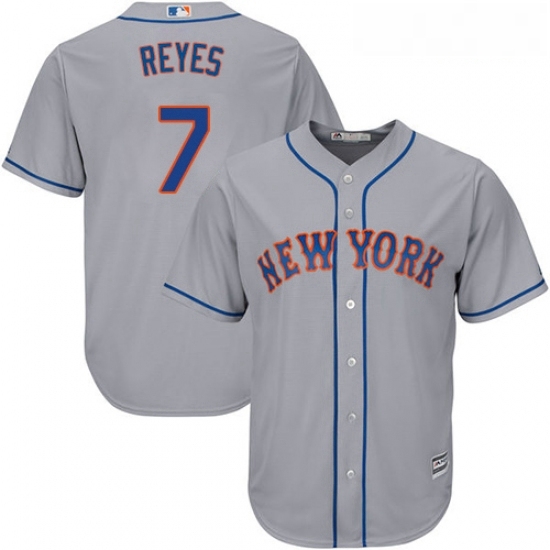 Youth Majestic New York Mets 7 Jose Reyes Replica Grey Road Cool Base MLB Jersey Youth Majestic New York Mets 7 Jose Reyes Replica Grey Road Cool Base MLB Jersey