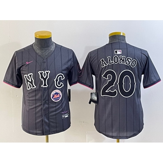 Youth New York Mets 20 Pete Alonso Graphite 2024 City Connect Limited Stitched Baseball Jersey 20 Youth New York Mets 20 Pete Alonso Graphite 2024 City Connect Limited Stitched Baseball Jersey 20