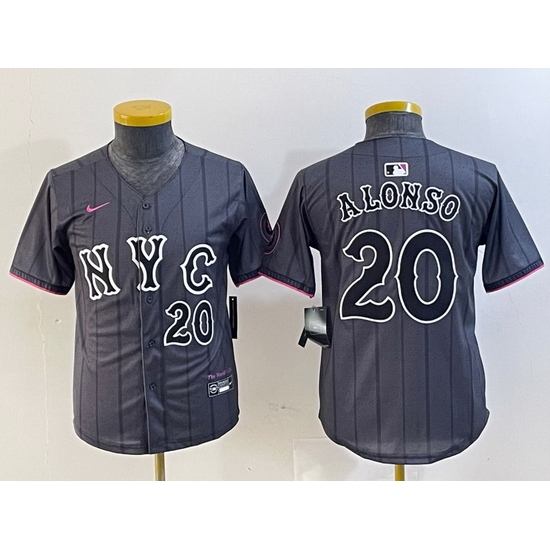 Youth New York Mets 20 Pete Alonso Graphite 2024 City Connect Limited Stitched Baseball Jersey 4 Youth New York Mets 20 Pete Alonso Graphite 2024 City Connect Limited Stitched Baseball Jersey 4