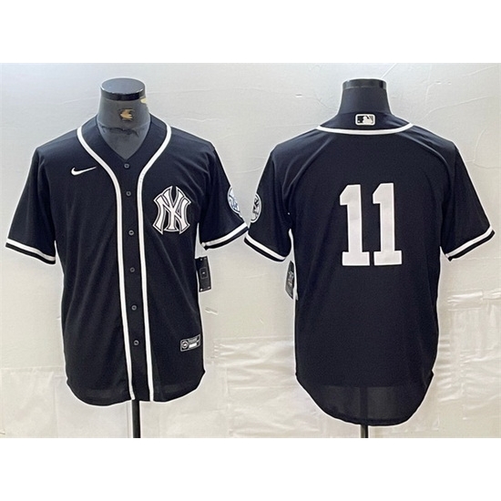 Men New York Yankees 11 Anthony Volpe Black Cool Base Stitched Baseball Jersey 3 Men New York Yankees 11 Anthony Volpe Black Cool Base Stitched Baseball Jersey 3