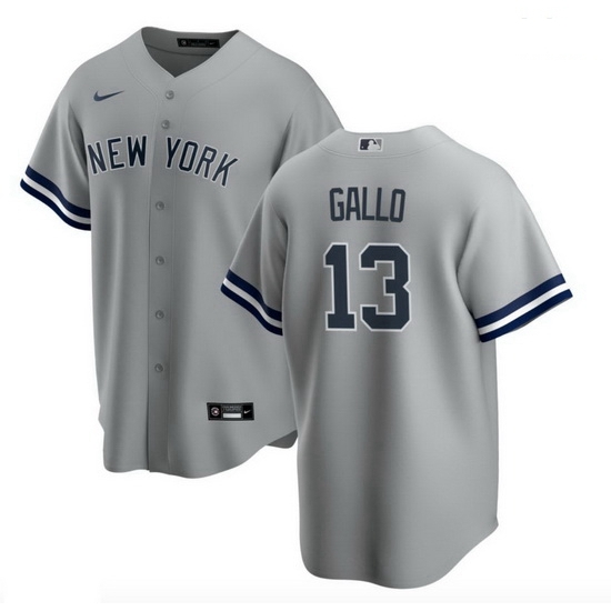 Men New York Yankees 13 Joey Gallo Men Nike Gray Road MLB Jersey Men New York Yankees 13 Joey Gallo Men Nike Gray Road MLB Jersey