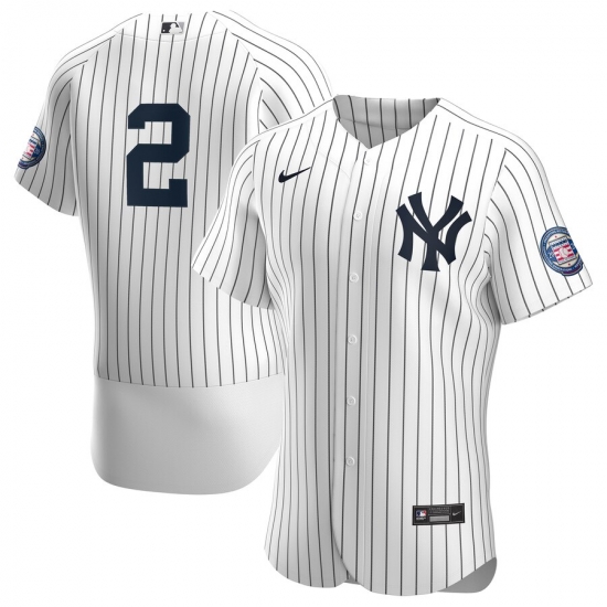 Men New York Yankees 2 Derek Jeter Men Nike White Navy 2020 Hall of Fame Induction Patch Flex Base MLB Jersey Men New York Yankees 2 Derek Jeter Men Nike White Navy 2020 Hall of Fame Induction Patch Flex Base MLB Jersey