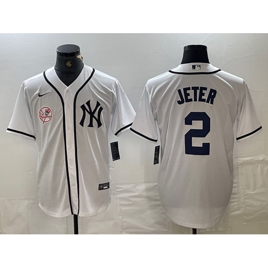 Men New York Yankees 2 Derek Jeter White Cool Base Stitched Baseball Jersey 10 Men New York Yankees 2 Derek Jeter White Cool Base Stitched Baseball Jersey 10