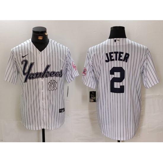 Men New York Yankees 2 Derek Jeter White Cool Base Stitched Baseball Jersey 1 Men New York Yankees 2 Derek Jeter White Cool Base Stitched Baseball Jersey 1