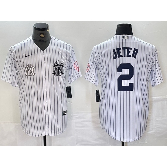 Men New York Yankees 2 Derek Jeter White Cool Base Stitched Baseball Jersey Men New York Yankees 2 Derek Jeter White Cool Base Stitched Baseball Jersey