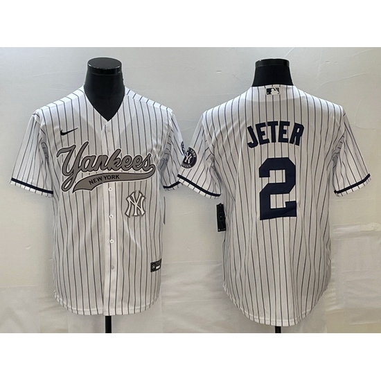 Men New York Yankees 2 Derek Jeter White With Patch Cool Base Stitched Baseball Jersey Men New York Yankees 2 Derek Jeter White With Patch Cool Base Stitched Baseball Jersey