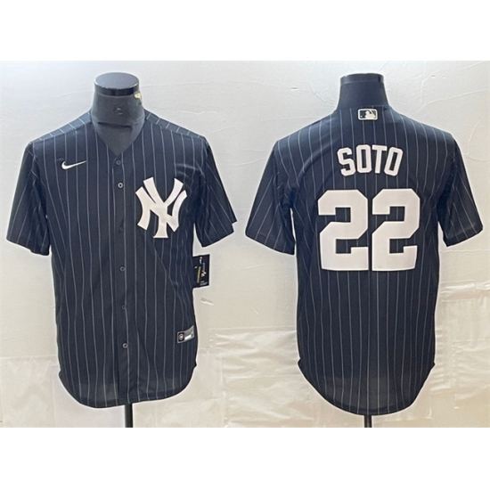 Men New York Yankees 22 Juan Soto Black Cool Base Stitched Baseball Jerseys Men New York Yankees 22 Juan Soto Black Cool Base Stitched Baseball Jerseys