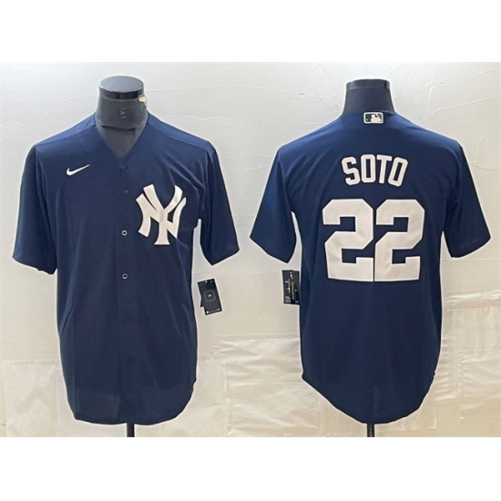 Men New York Yankees 22 Juan Soto Navy Cool Base Stitched Baseball Jersey 1 Men New York Yankees 22 Juan Soto Navy Cool Base Stitched Baseball Jersey 1