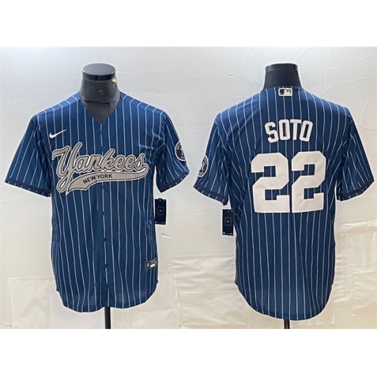 Men New York Yankees 22 Juan Soto Navy Cool Base Stitched Baseball Jerseys 1 Men New York Yankees 22 Juan Soto Navy Cool Base Stitched Baseball Jerseys 1