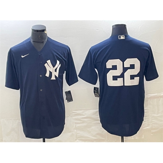 Men New York Yankees 22 Juan Soto Navy Cool Base Stitched Baseball Jerseys Men New York Yankees 22 Juan Soto Navy Cool Base Stitched Baseball Jerseys