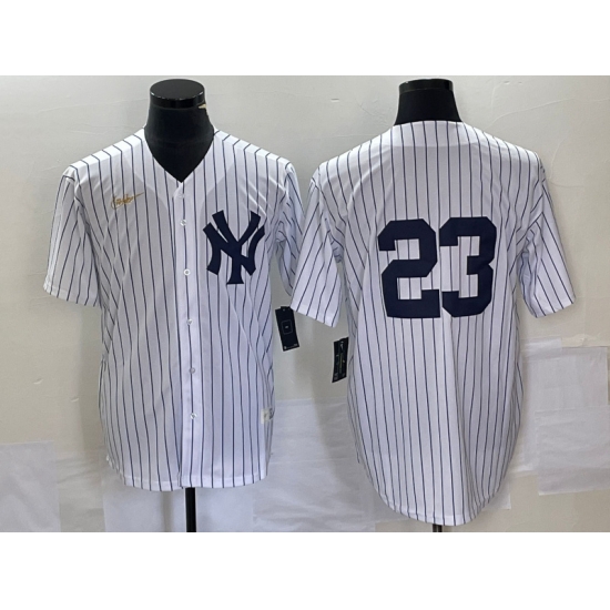 Men New York Yankees 23 Don Mattingly White Cool Base Stitched Baseball Jersey Men New York Yankees 23 Don Mattingly White Cool Base Stitched Baseball Jersey