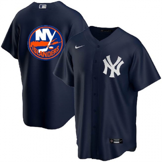 Men New York Yankees 26 Islanders Navy Cool Base Stitched Jersey Men New York Yankees 26 Islanders Navy Cool Base Stitched Jersey